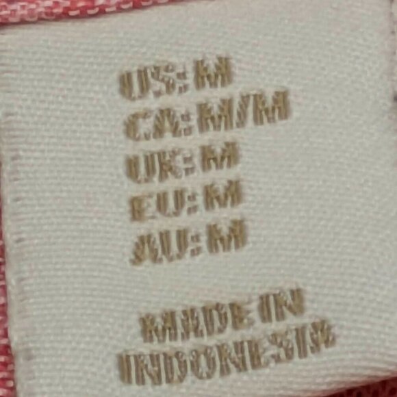 Cynthia Rowley Pullover Top Womens Medium 100% Linen Pink Red Short Sleeve Light - Picture 9 of 10